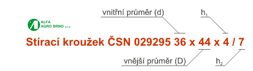Značení stíracích kroužků ČSN 029295 Značení stíracích kroužků ČSN 029295
