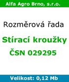 rozměrová řada - stírací kroužky čsn 02925 rozměrová řada - stírací kroužky čsn 02925